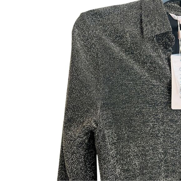 NYE Esqualo Gold / Black Button down Black with metallic gold Size XS Women NWT - Picture 8 of 16